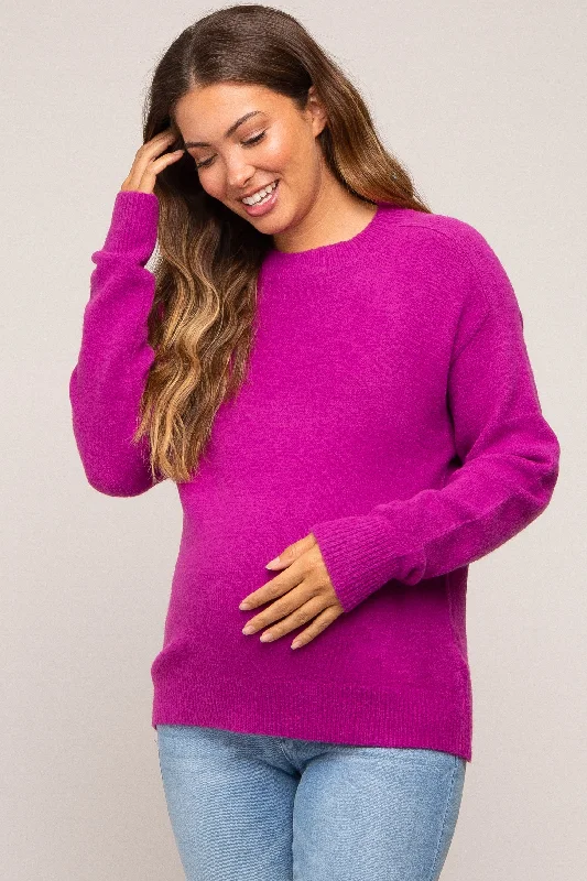 Magenta Basic Maternity Sweater