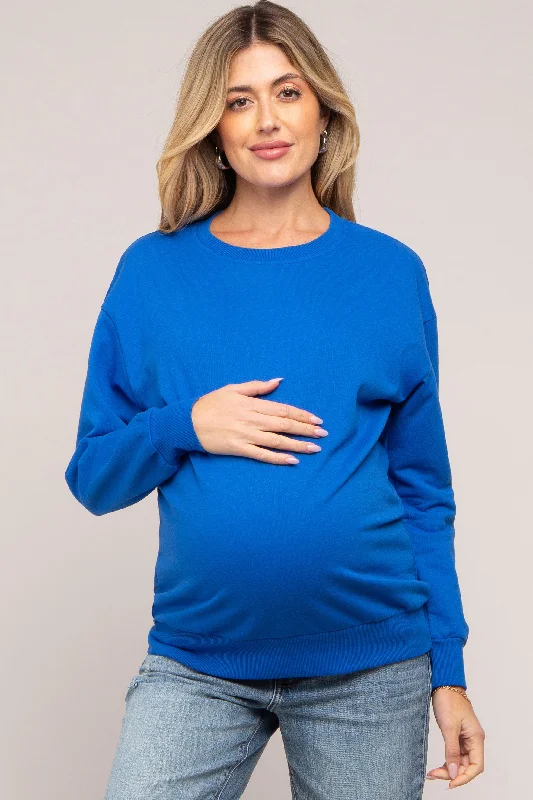 Royal Blue Pullover Maternity Sweatshirt