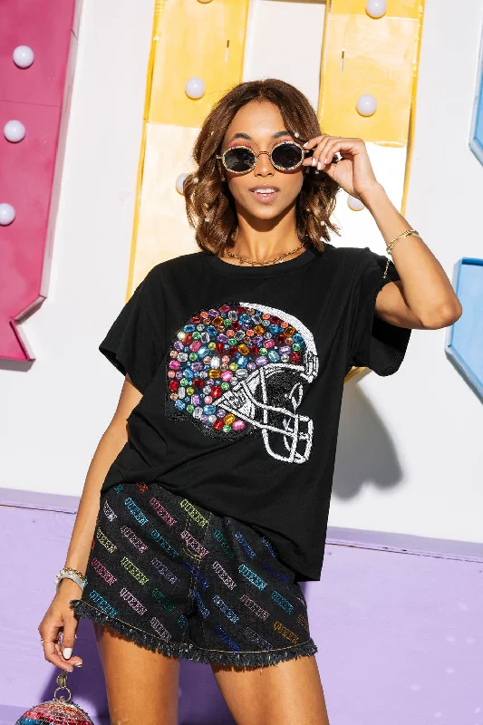 Black Rainbow Jewel Helmet Tee