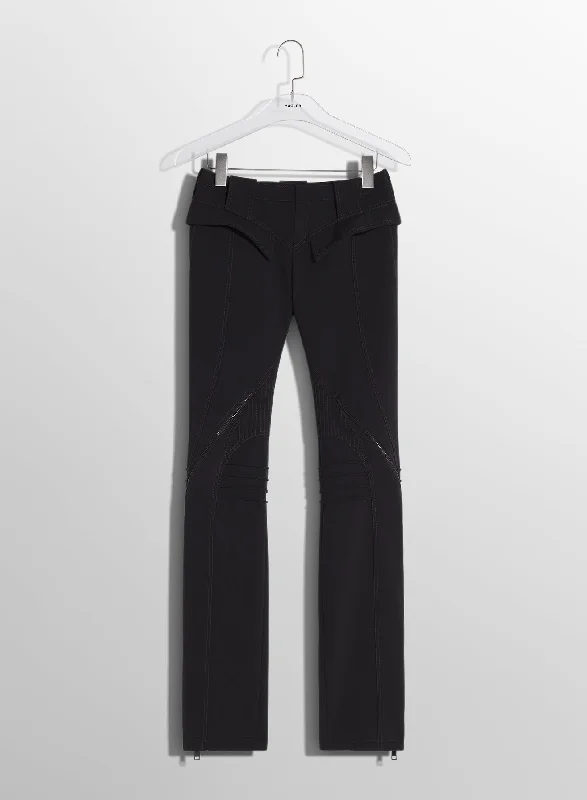 black zipped scuba pants