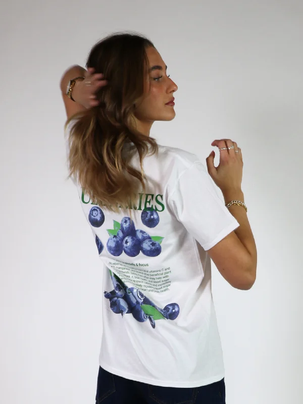 BLUEBERRIES (rygprint) T-SHIRT - HVID