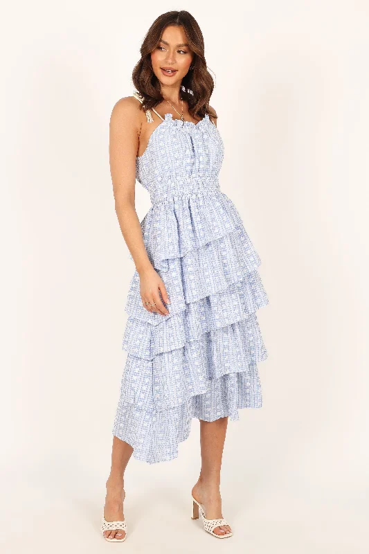 Cora Midi Dress - Blue