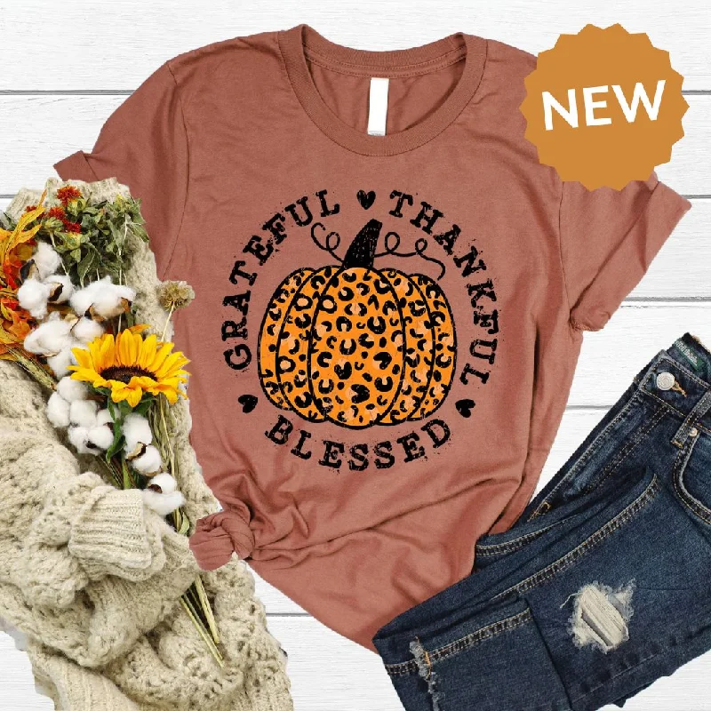 Grateful Thankful Blessed Pumpkin Tee