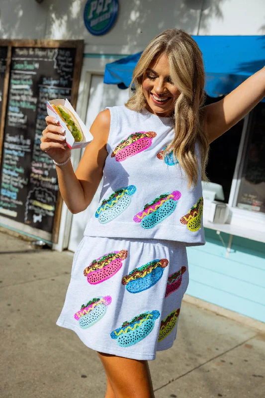 Grey Hot Dog Skirt