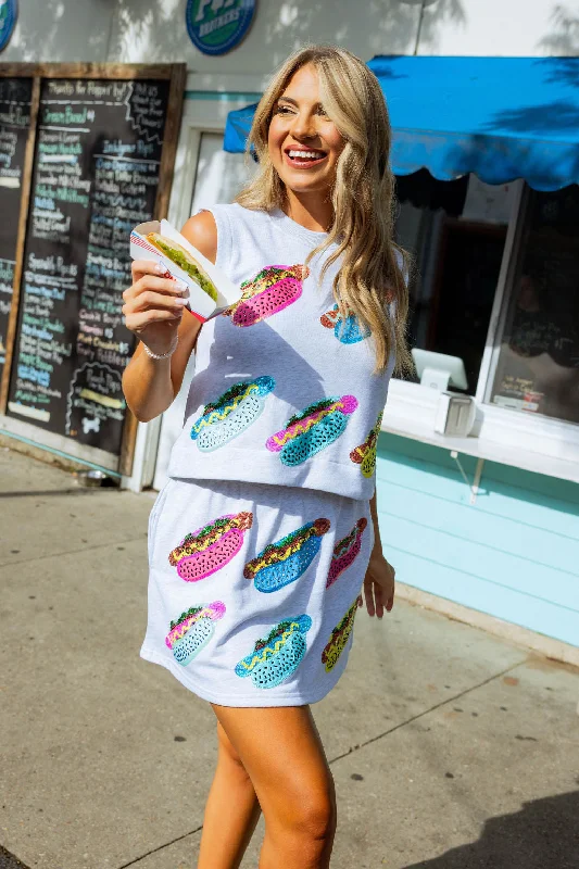 Grey Hot Dog Skirt