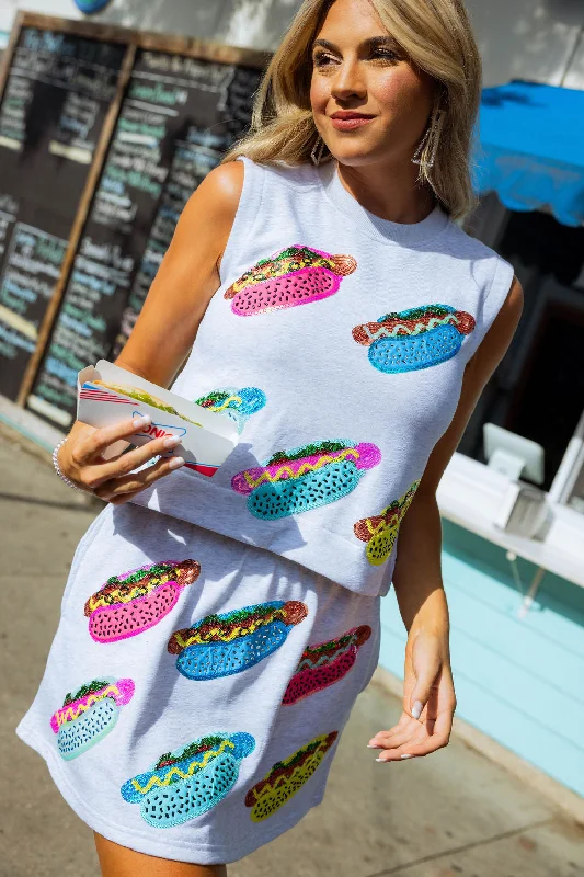 Grey Hot Dog Skirt