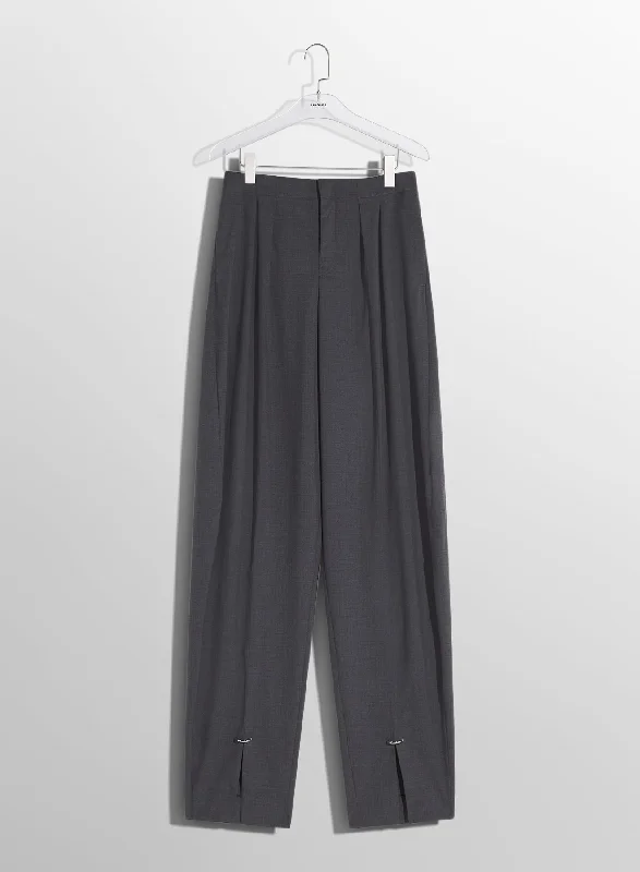 grey pierced loose tailored trousers