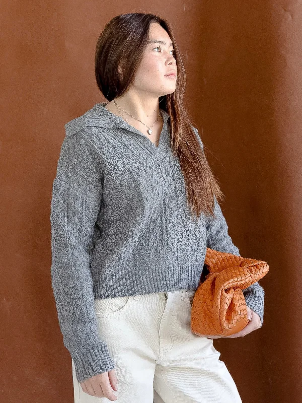 Grey Wide Cable Knit