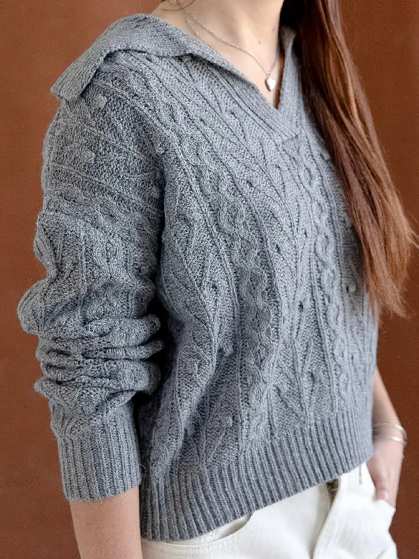 Grey Wide Cable Knit