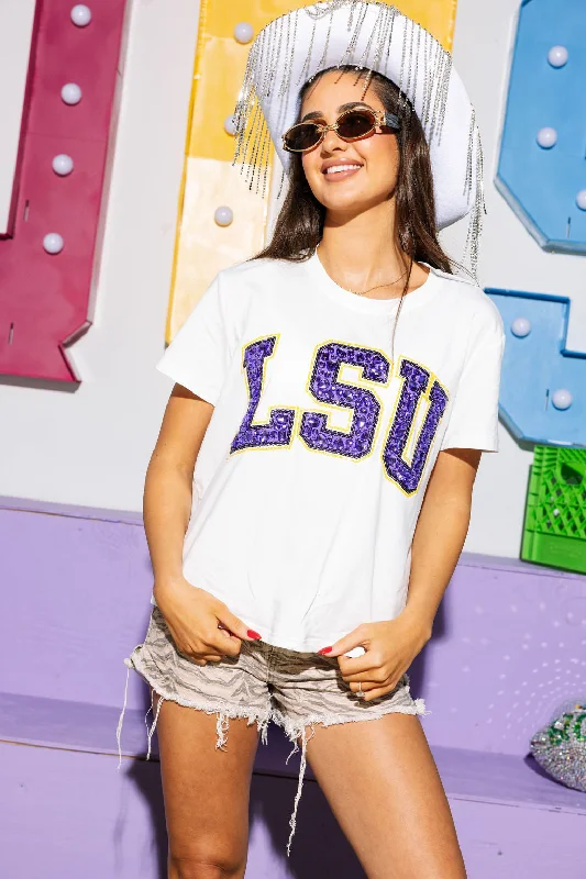 Licensed LSU Jeweled Letter Tee