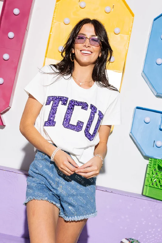 Licensed TCU Jeweled Letter Tee