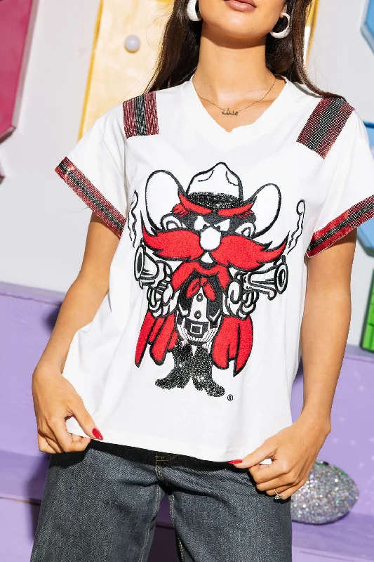 Licensed White, Black & Red Texas Tech Raider Red Jersey Tee