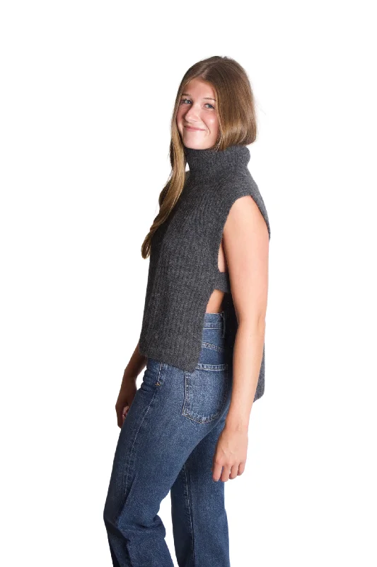 Megan Sweater Vest in Dark Grey