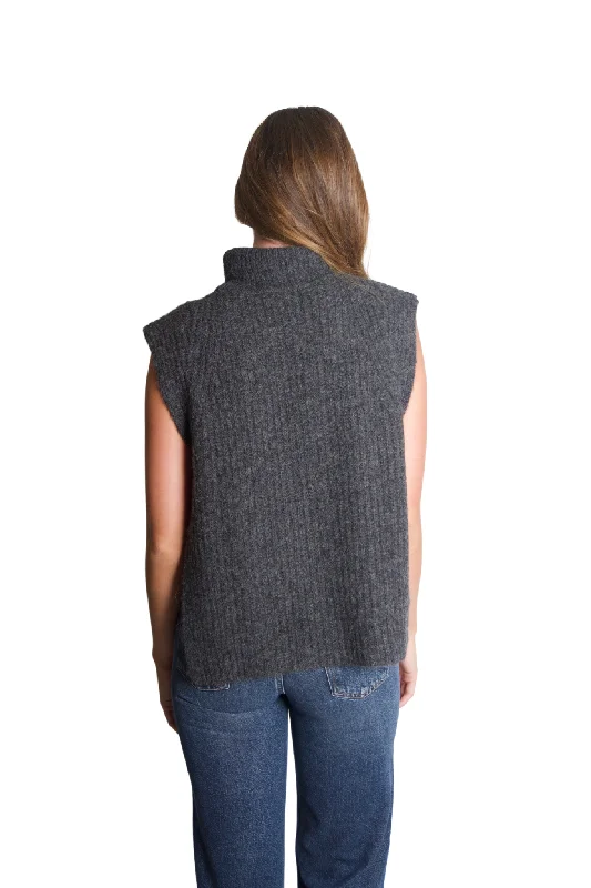 Megan Sweater Vest in Dark Grey