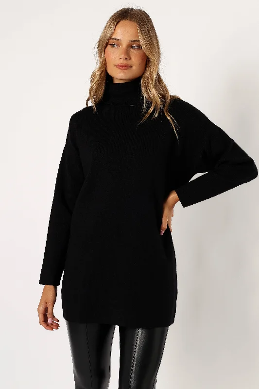 Nico Turtleneck Mini Dress - Black