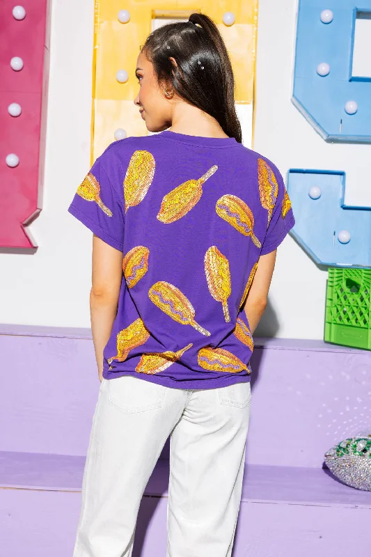 Purple Scattered Corn Dog Tee