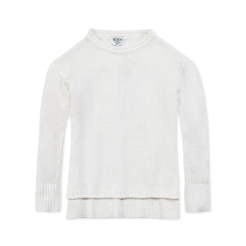 Relaxed Crew Sweater - White