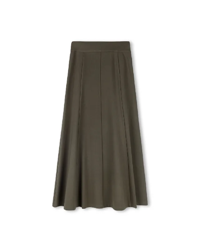 Stretch Cotton Maxi Skirt