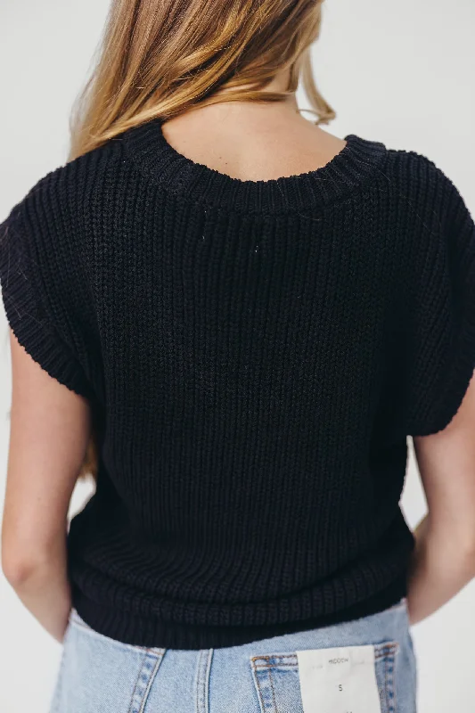 Tiffany Sweater Top in Black