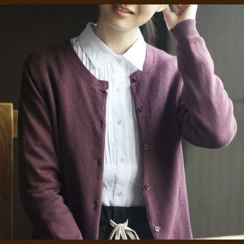 Violet loose fitting sweater cardigan coat