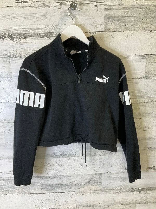 Athletic Sweatshirt Collar By Puma In Black & White, Size: S