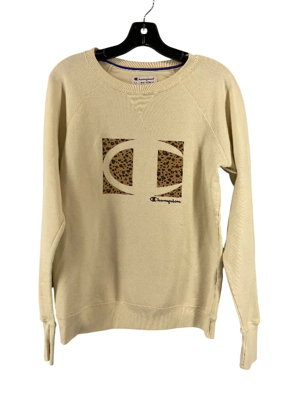 Athletic Sweatshirt Crewneck By Champion In Cream, Size: M