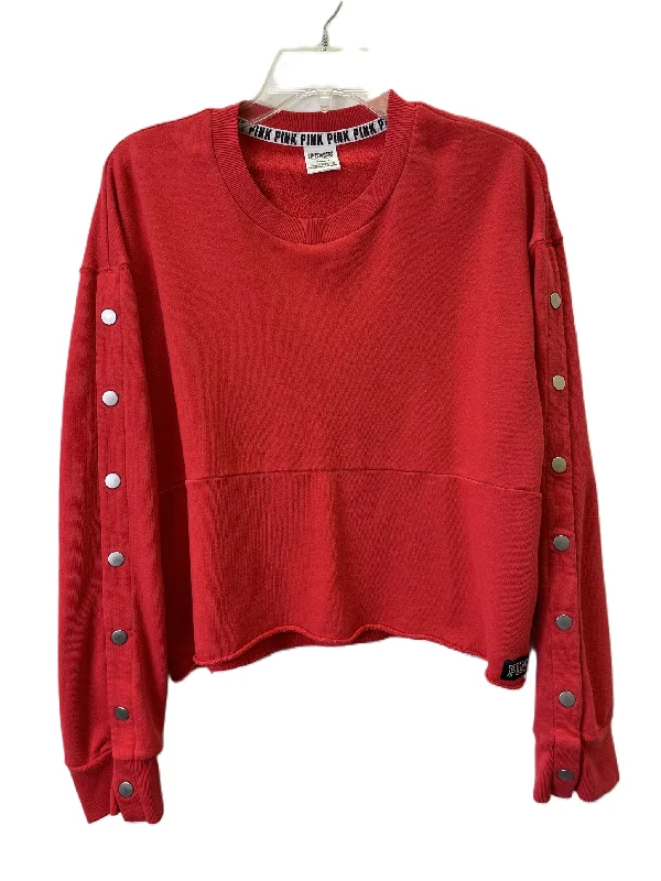 Athletic Sweatshirt Crewneck By Pink In Red, Size: L