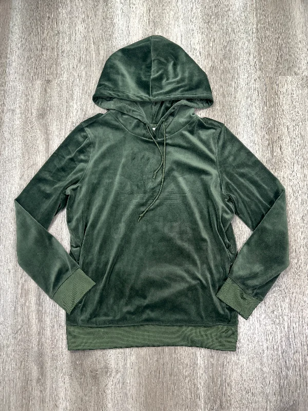 Athletic Sweatshirt Hoodie By Adidas In Green, Size: M