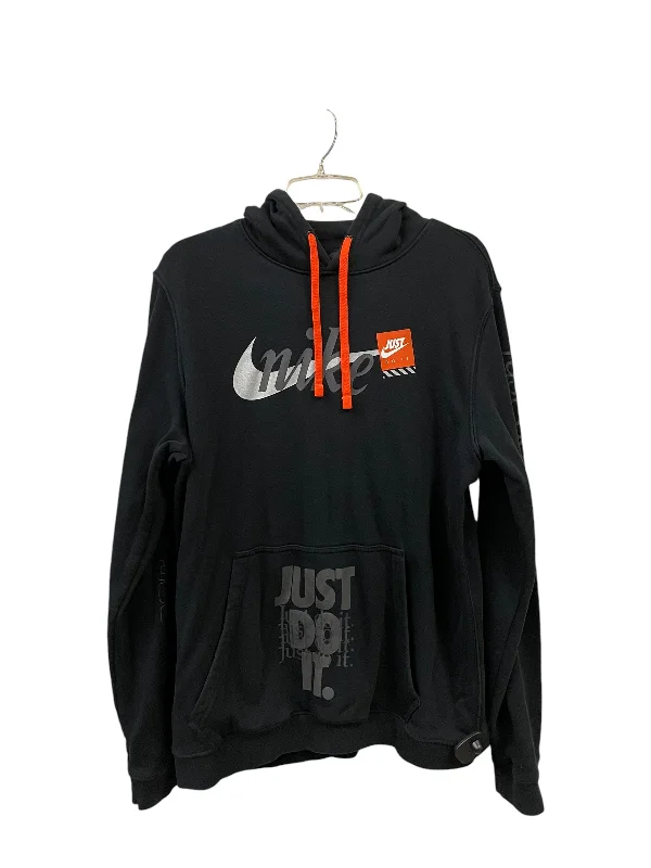 Athletic Sweatshirt Hoodie By Nike Apparel In Black, Size: L