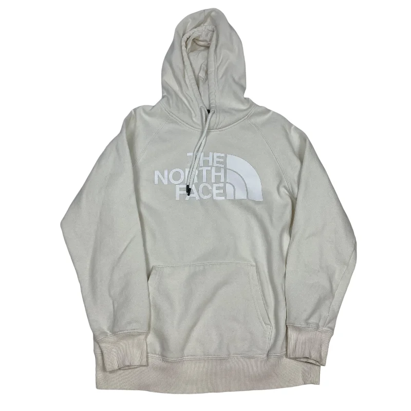 Athletic Sweatshirt Hoodie By The North Face In Cream, Size: M