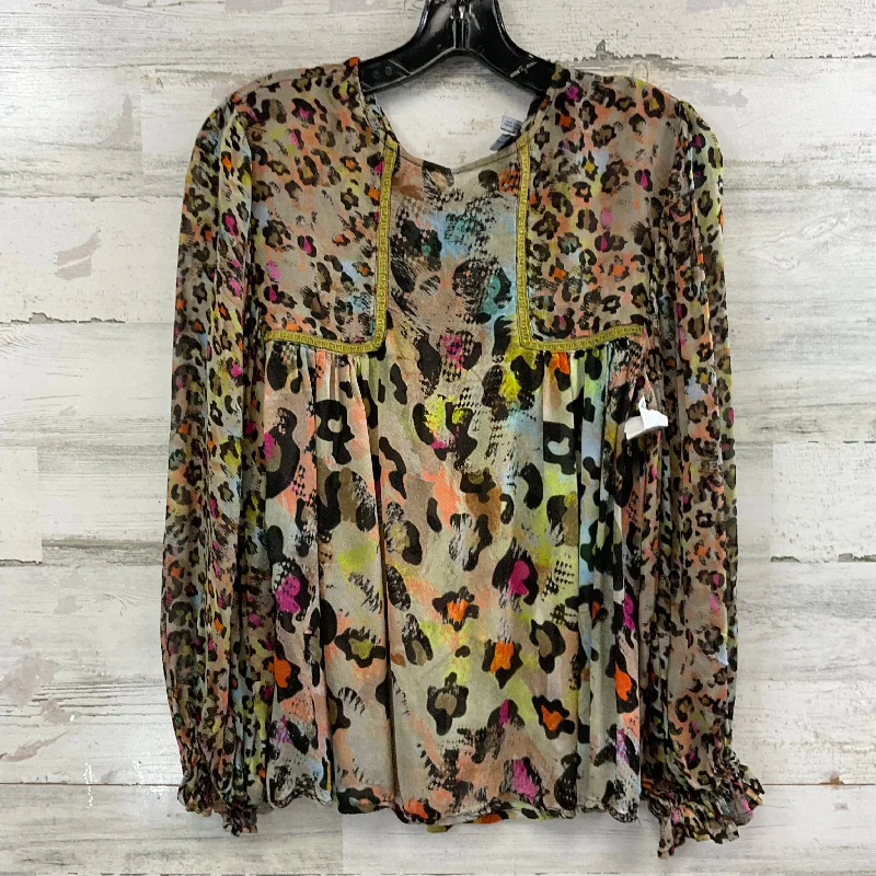 Blouse Long Sleeve By Blank London In Animal Print, Size: S