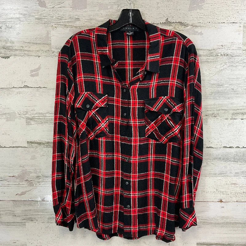 Blouse Long Sleeve By Sanctuary In Black & Red, Size: Xl