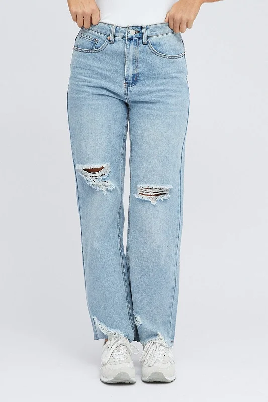 Denim Boyfriend Jeans Mid Rise