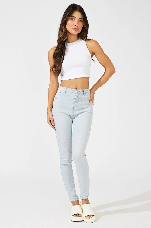 Denim Skinny Jeans High Rise