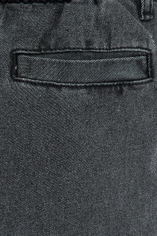 Grey Cargo Jeans Mid Rise Out Pocket