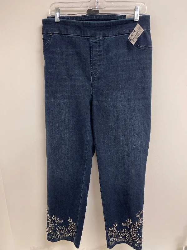 Jeans Cropped By Chicos In Blue Denim, Size: 20