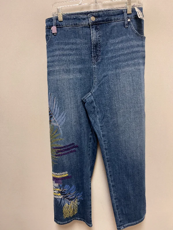 Jeans Cropped By Chicos In Blue Denim, Size: 20