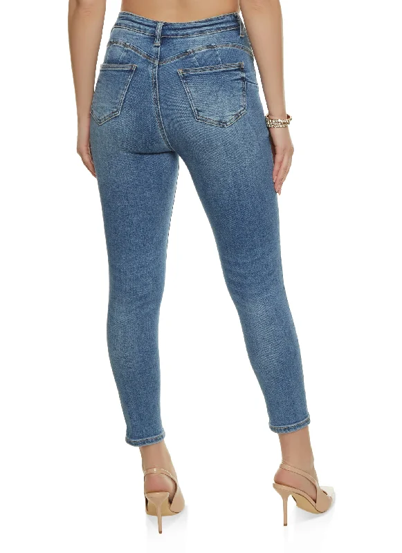 WAX Whiskered Cropped Skinny Jeans