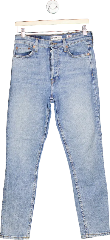 Re/Done Light Blue Mid '90s High Rise Skinny Jeans UK 28