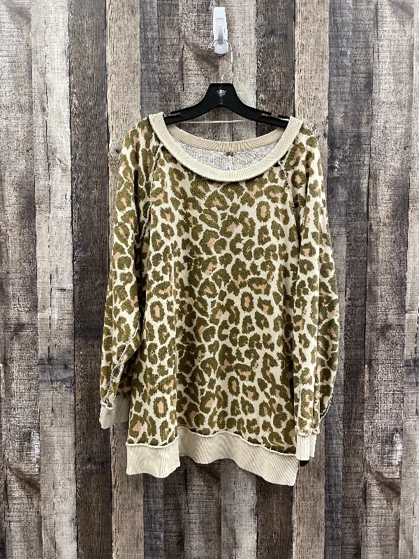 Sweatshirt Collar By Free People In Animal Print, Size: S