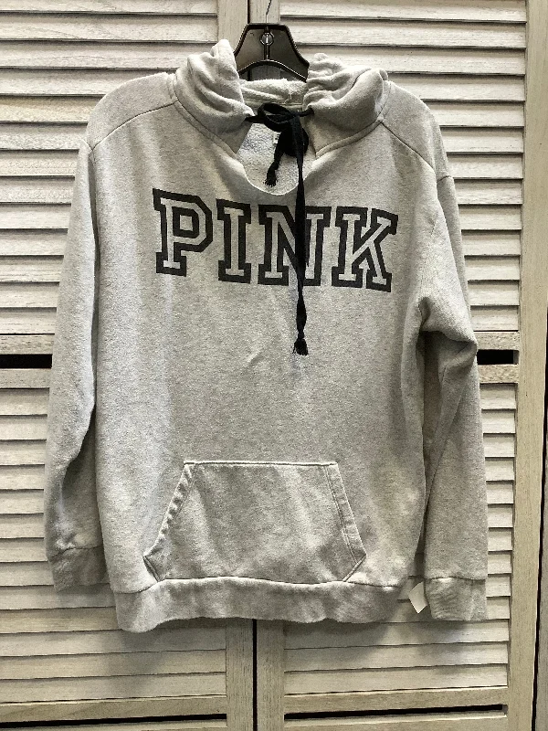 Sweatshirt Hoodie By Pink In Grey, Size: Xs