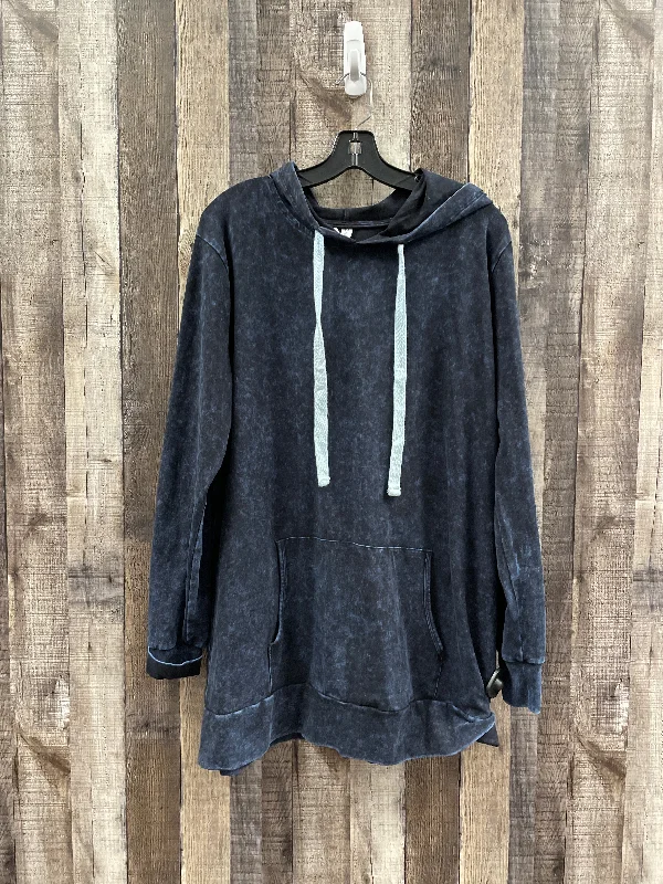 Sweatshirt Hoodie By Zenana Outfitters In Blue, Size: Xl