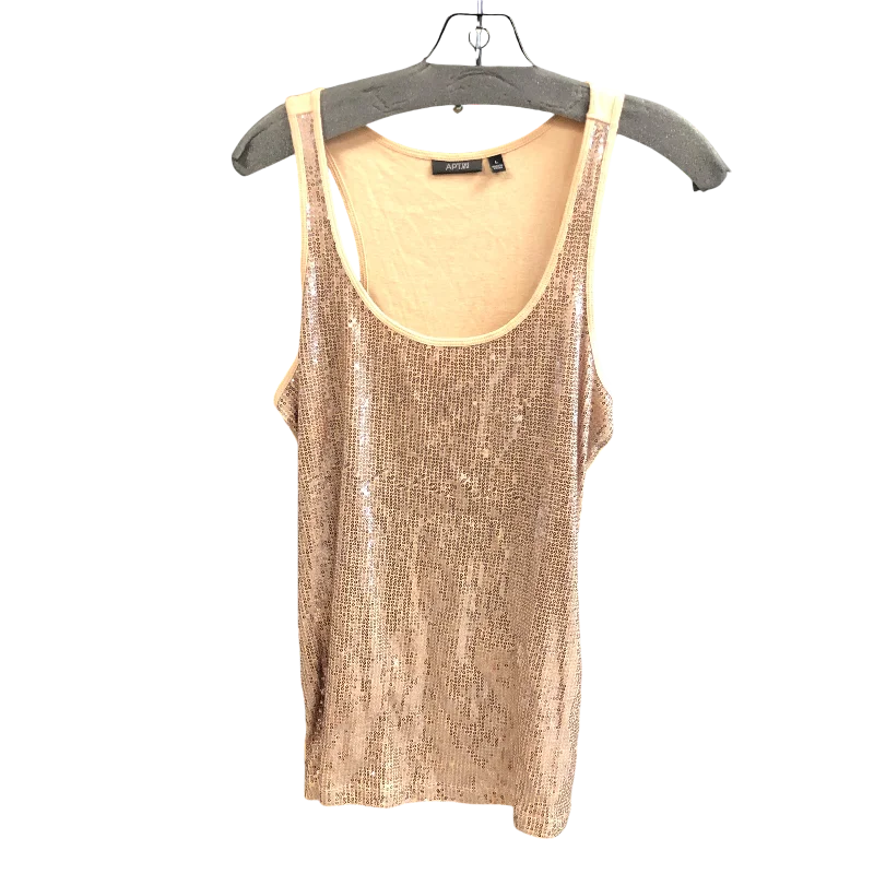 Top Sleeveless By Apt 9 In Gold, Size: L