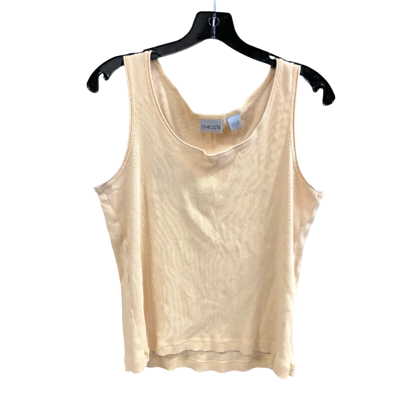 Top Sleeveless By Chicos In Beige, Size: L