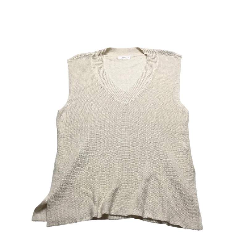 Top Sleeveless By Clothes Mentor In Cream, Size: L