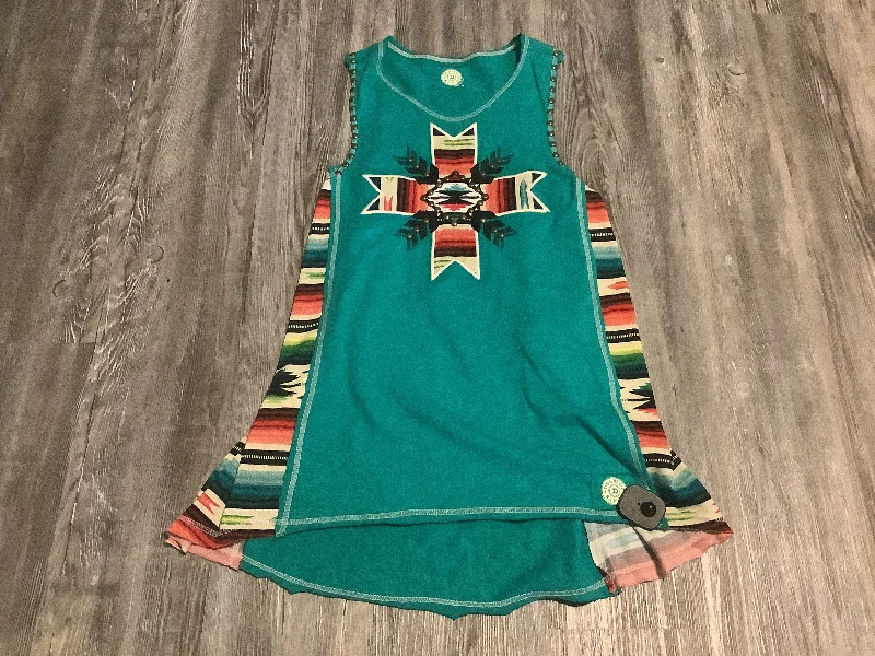 Top Sleeveless By Double D Ranch In Teal, Size: M