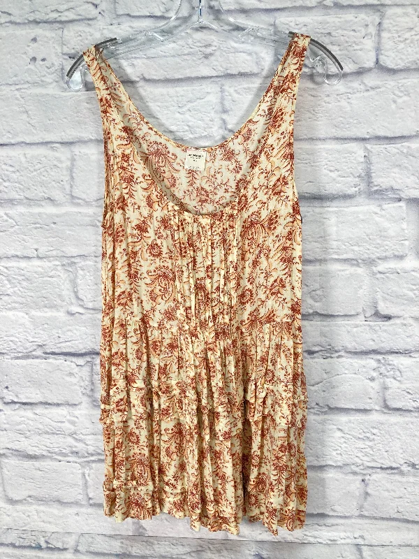 Top Sleeveless By Free People In Cream & Orange, Size: M