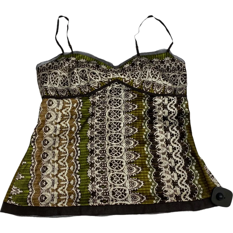 Top Sleeveless By Gianni Bini In Brown & Green, Size: S