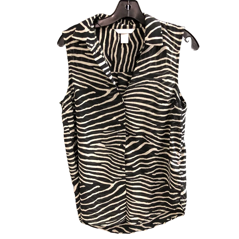 Top Sleeveless By H&m In Zebra Print, Size: S