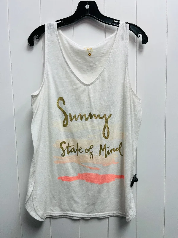 Top Sleeveless By Lilly Pulitzer In Gold & White, Size: L